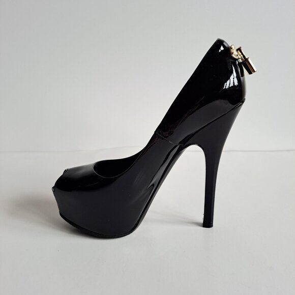 Louis Vuitton Black Leather Platform Oh Really! Peep Toe Pumps Size 36 - Picture 5 of 16